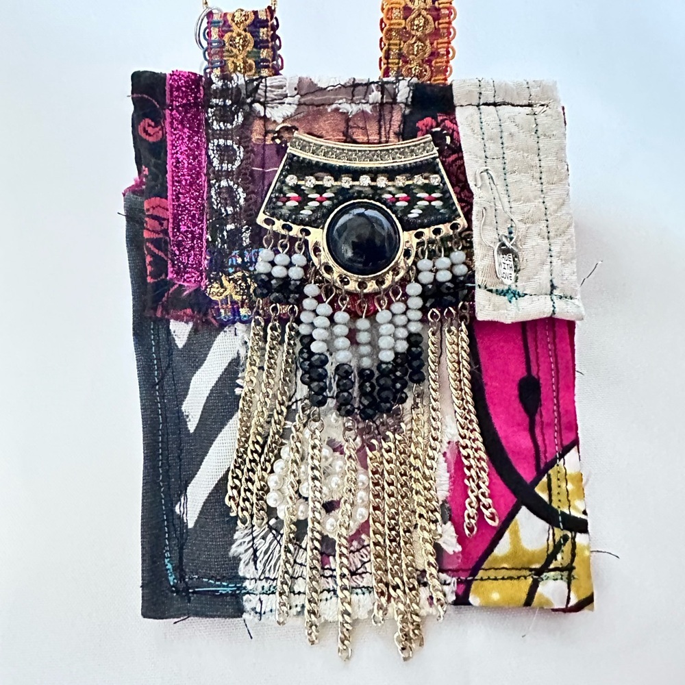 RUBYRUDI Necklace Purse, Hand Crafted, Amulet Wallet Pouch Artisan OOAK Signed